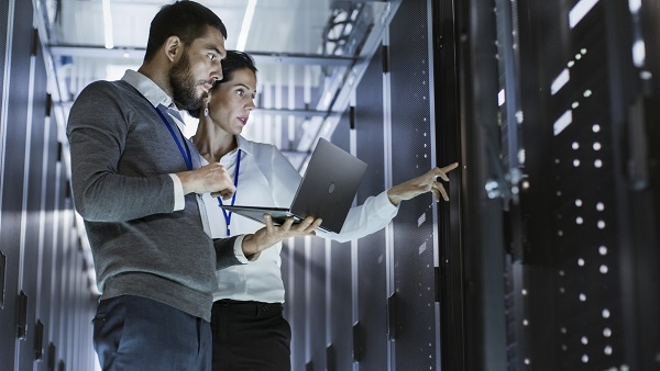 Network managers monitoring  data center