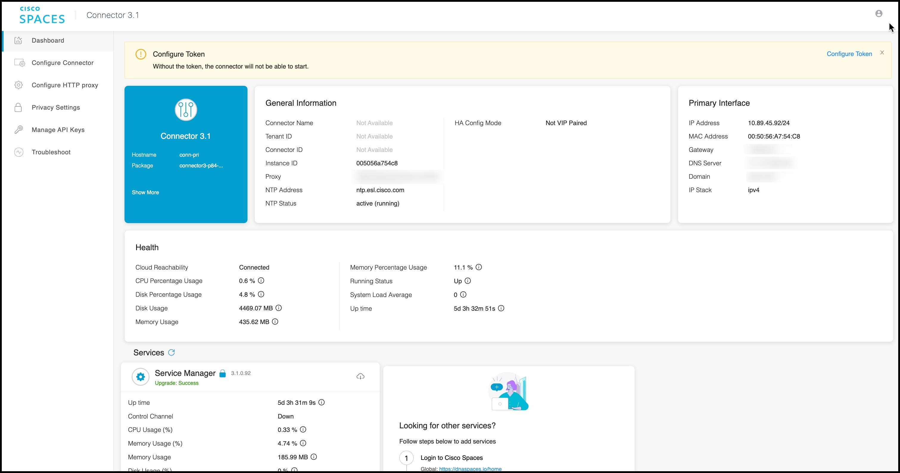 Cisco Spaces Connector 3 Configuration Guide Connector GUI Cisco