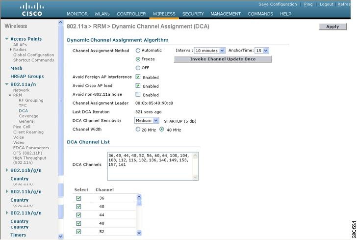 Figure 10-4 802.11a > RRM