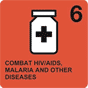 a prescription pill bottle used as an icon for combating HIV/AIDS, malaria and other diseases