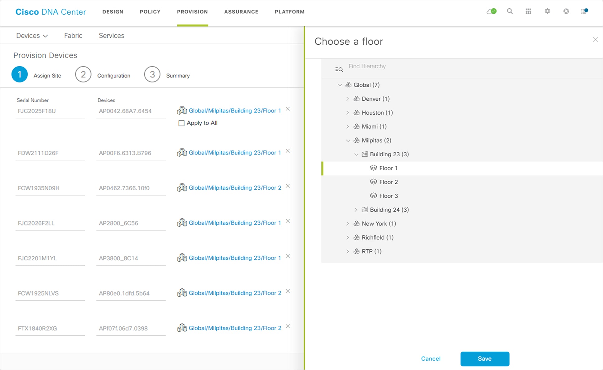 AP Provisioning Step 1 - Assign Site