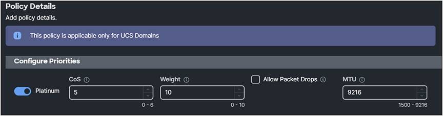 Domain profile QoS settings.