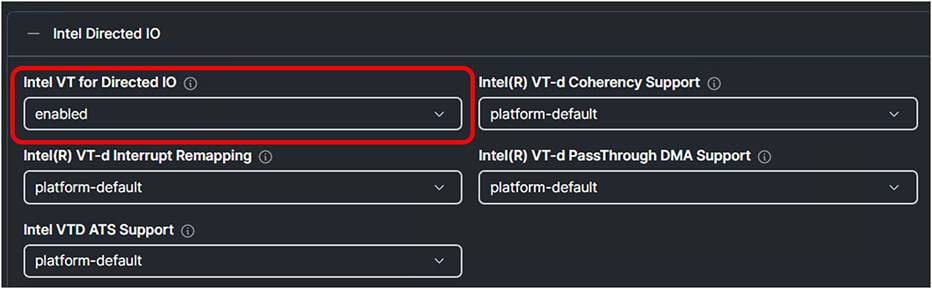 BIOS profile setting for Intel CPUs.