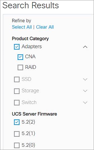 Filter the search results.