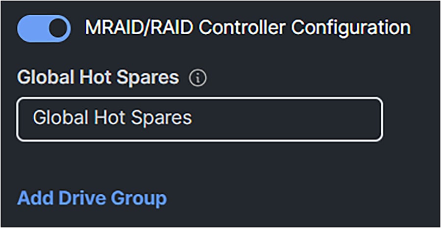 Configuration of a MRAID/RAID controller configuration.