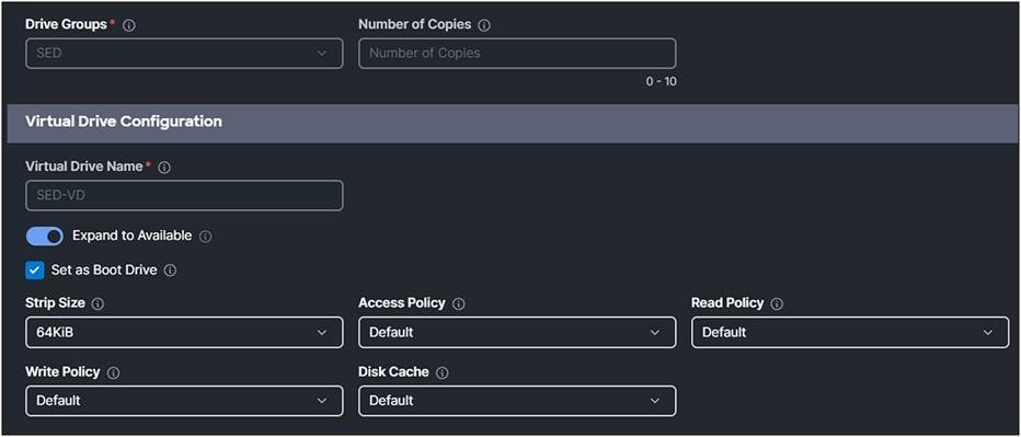 Storage profile virtual drive configuration.