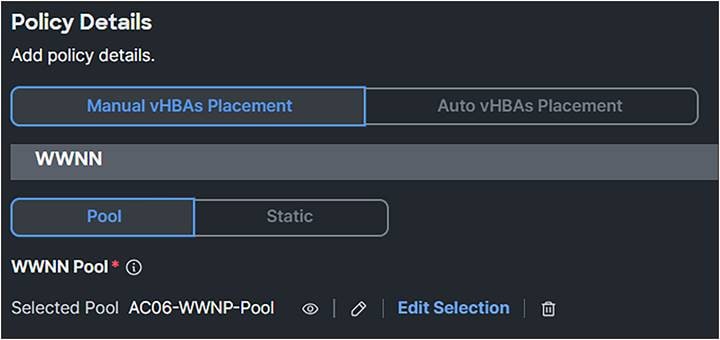 SAN connectivity policy.