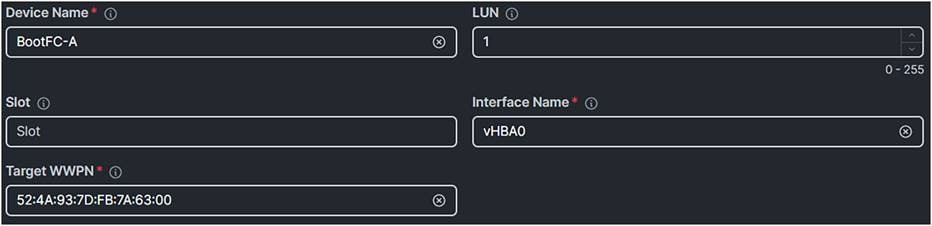 Boot policy for boot from SAN.