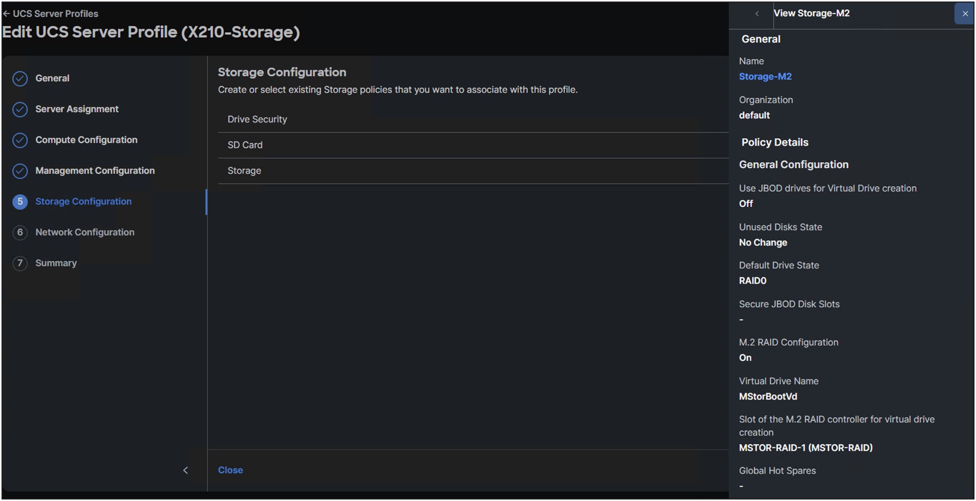 Storage policy information.