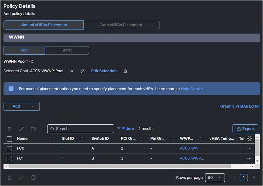 SAN connectivity policy.