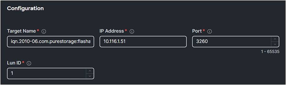 iSCSI boot policy with static target.