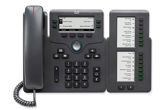 Cisco 6861 téléphone fixe noir combiné filaire lcd 4 lignes wifi - pour  Téléphonie - Téléphonie & Visioconférence