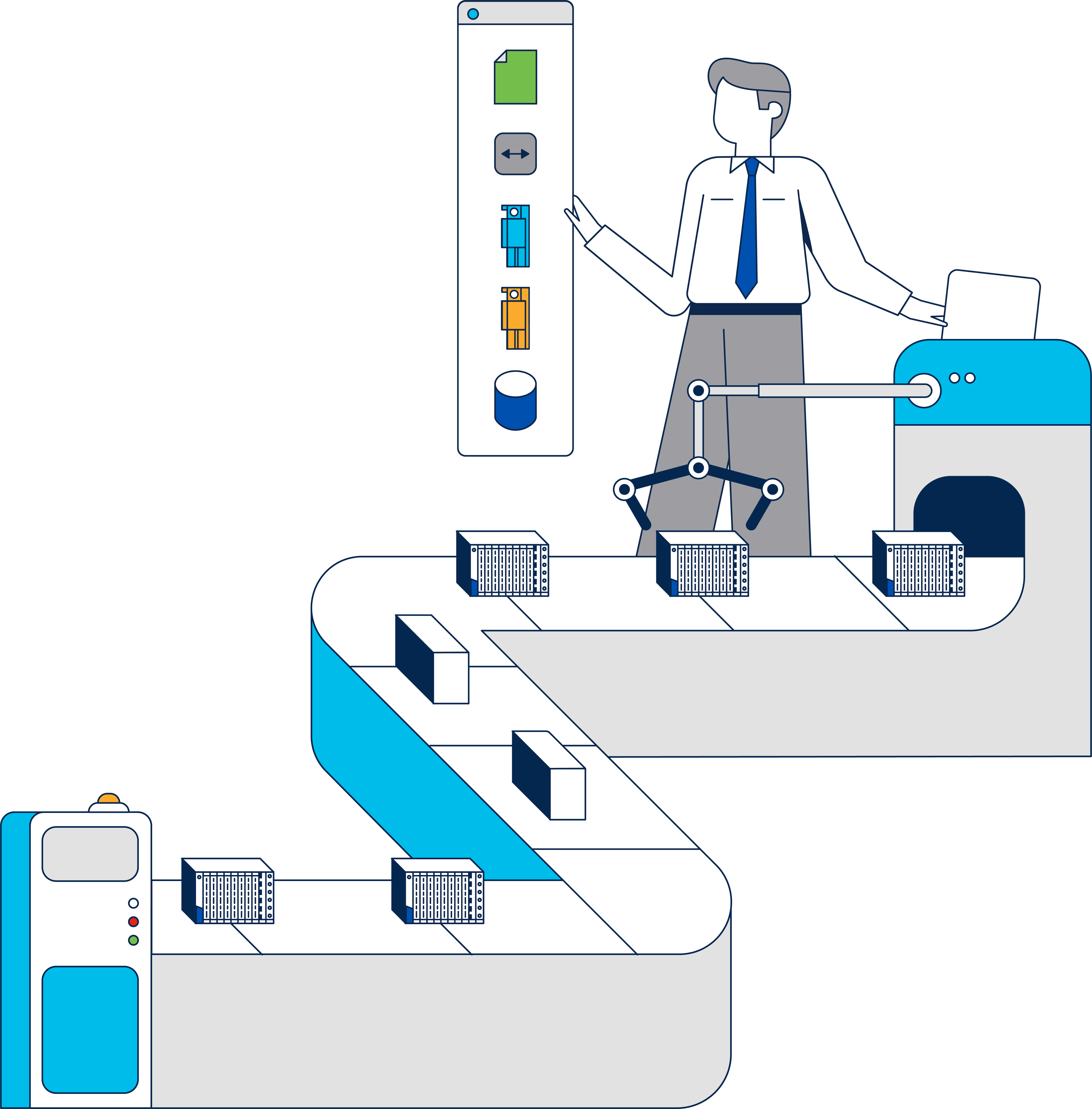 A person standing in a factoryDescription automatically generated