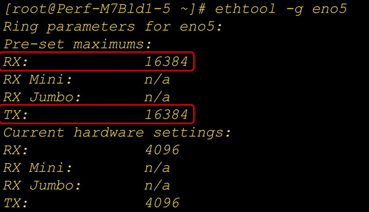 Enhanced ring-size buffer setting at the adapter and OS level