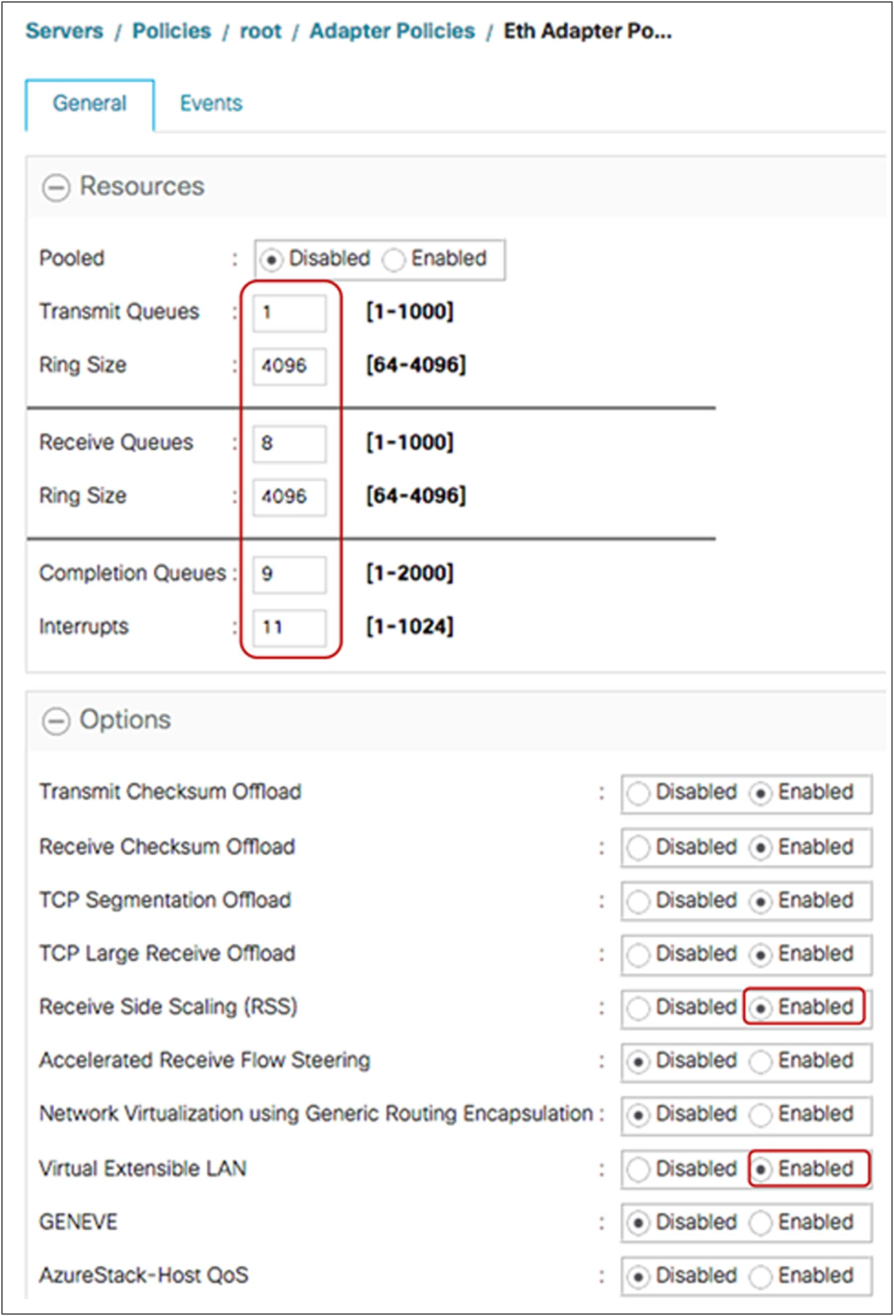 VXLAN-offload-recommended adapter-policy for VMware