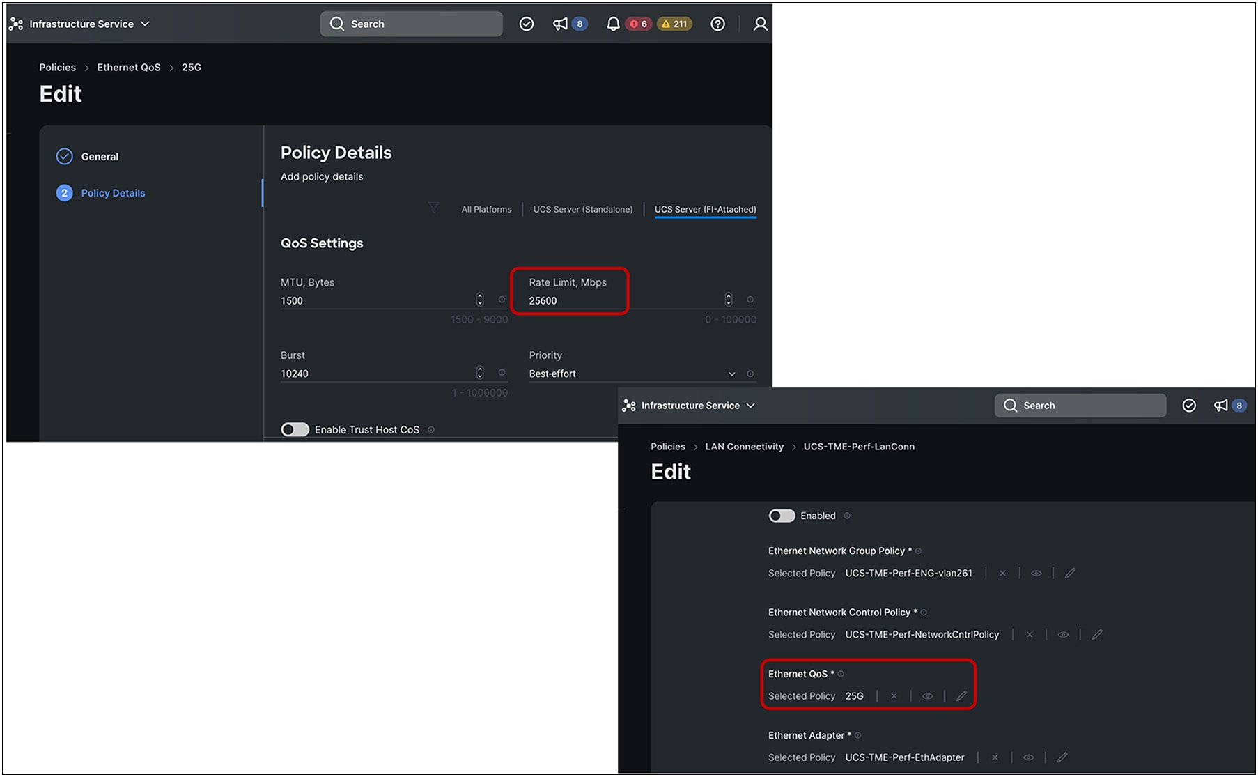 vNIC rate-limiting configuration in Cisco Intersight® Managed Mode