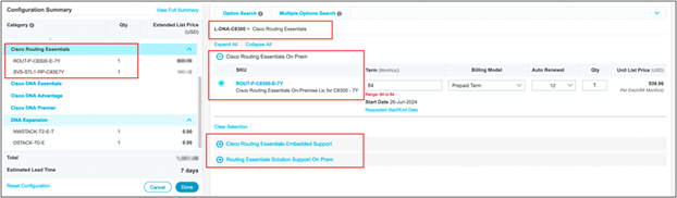 Ordering C8300 Catalyst Routing Essentials 2