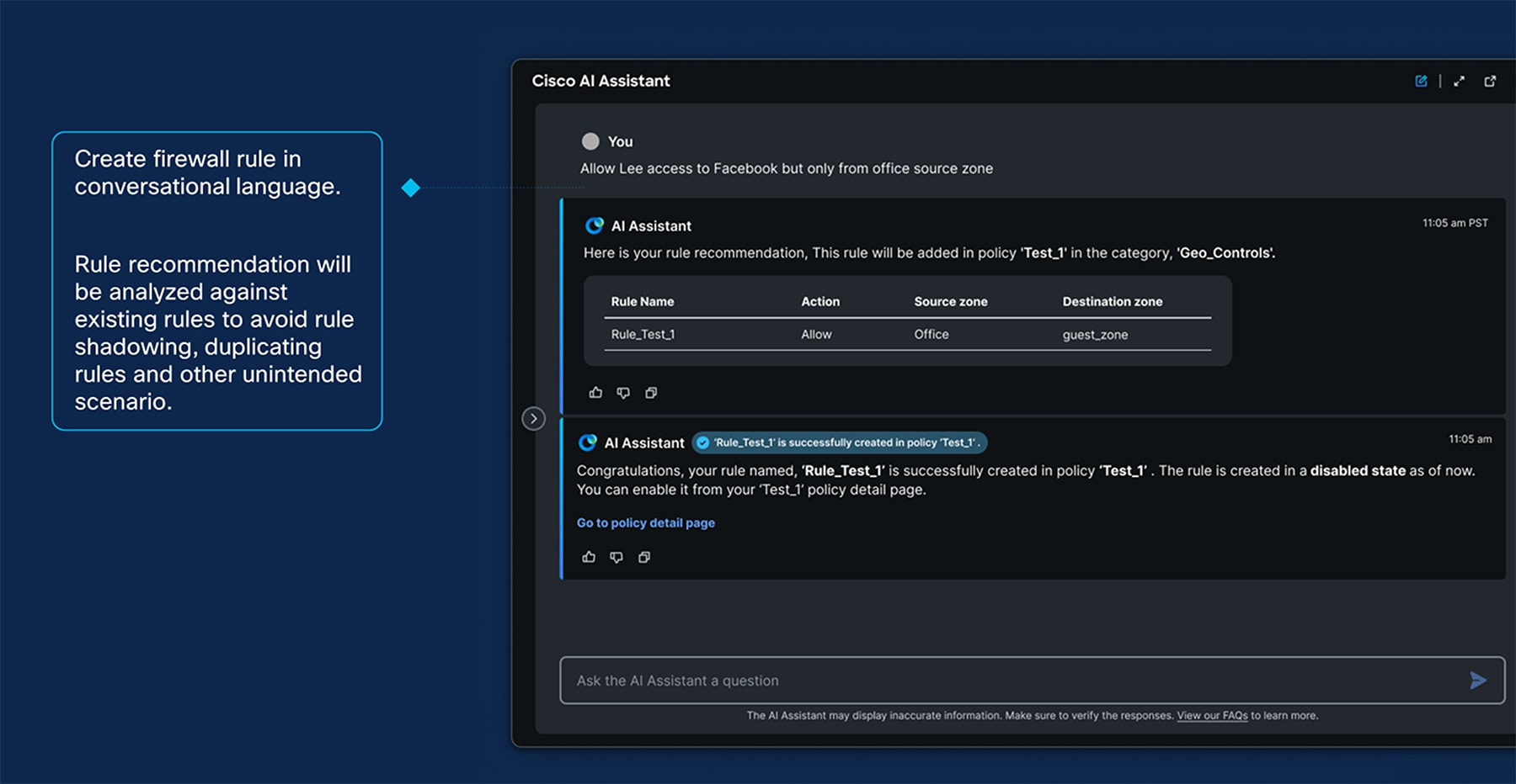 AI Assistant for Firewall Rule Creation