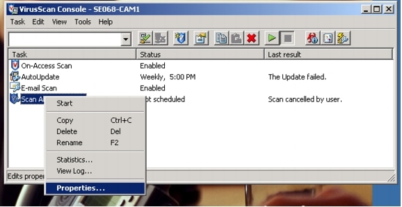 Using McAfee VirusScan Enterprise 7.0 and 7.1 with Cisco CallManager ...