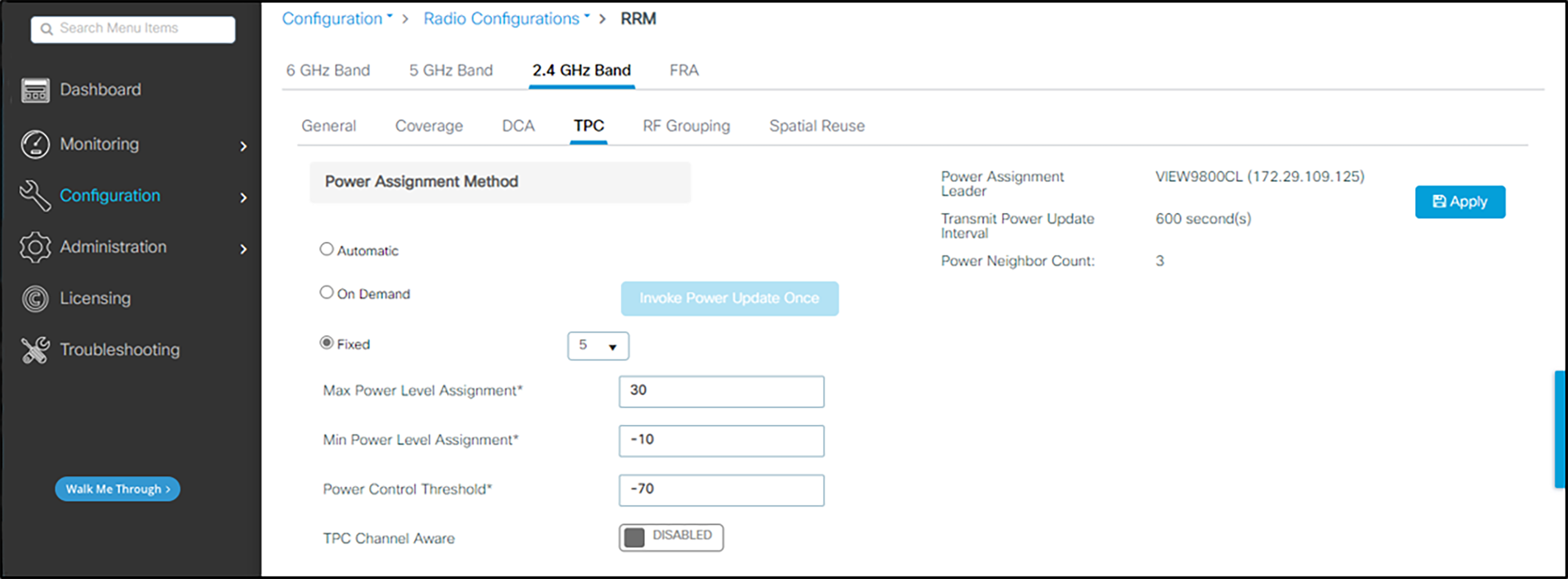 RRM parameters