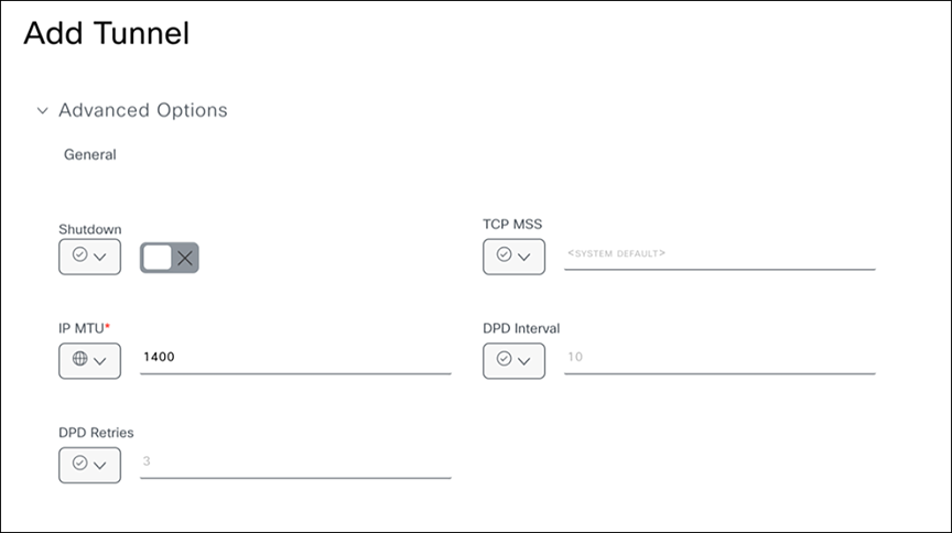 Specifying advanced options