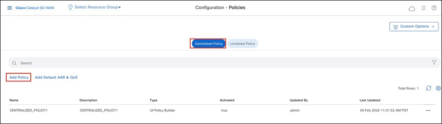 Adding a data policy in Catalyst SD-WAN Manager