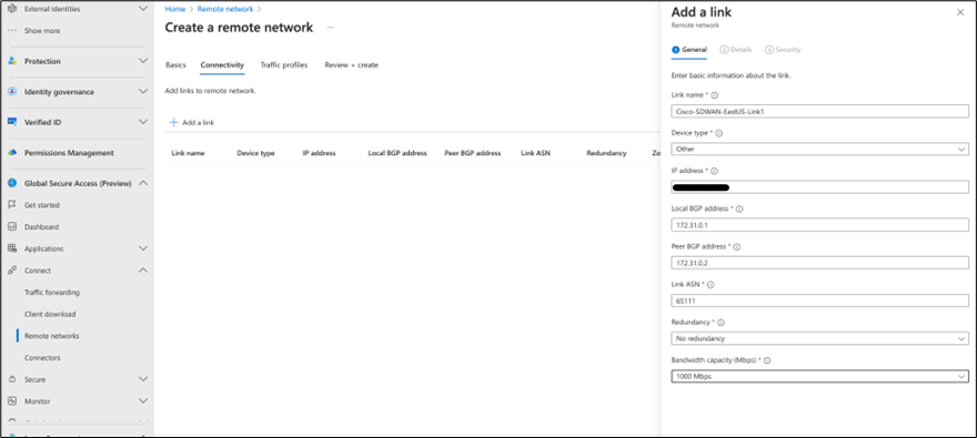 Providing general link information