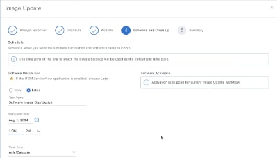 Automation Event (SWIM) Workflow Execution - Catalyst Center Schedule Image Distribution