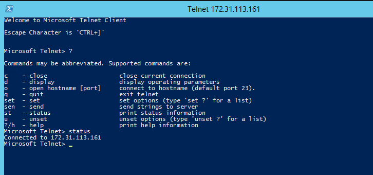 open telnet server