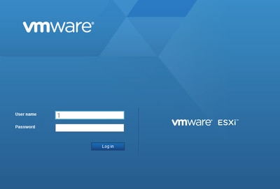 Login no VMware ESXi