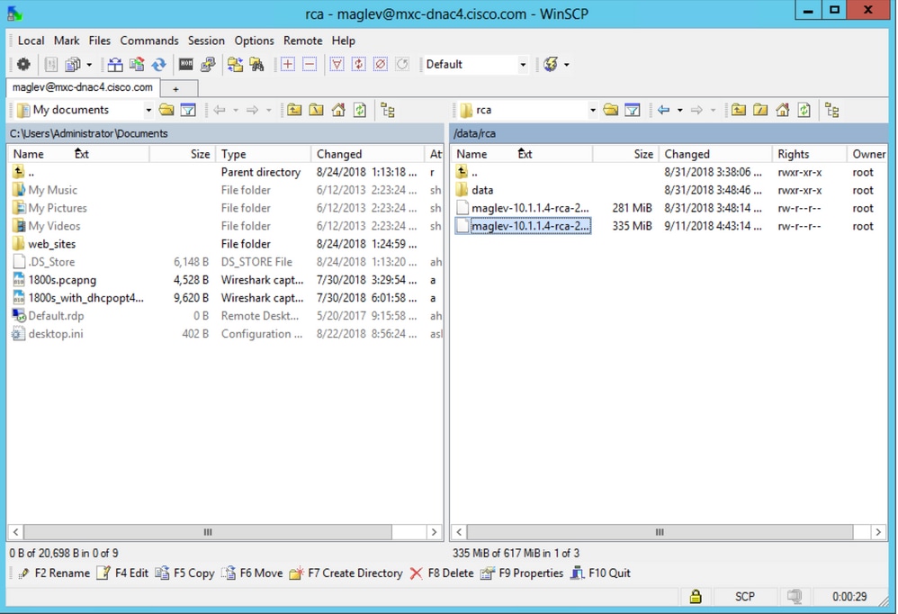 How to Use WinSCP to Extract RCA from Catalyst Center - Navigate to the /data/rca Folder