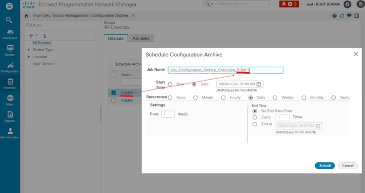 Screenshot schedule conf arch v6