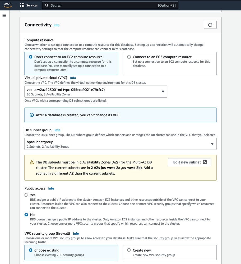 Availability  Durability and Connectivity Settings