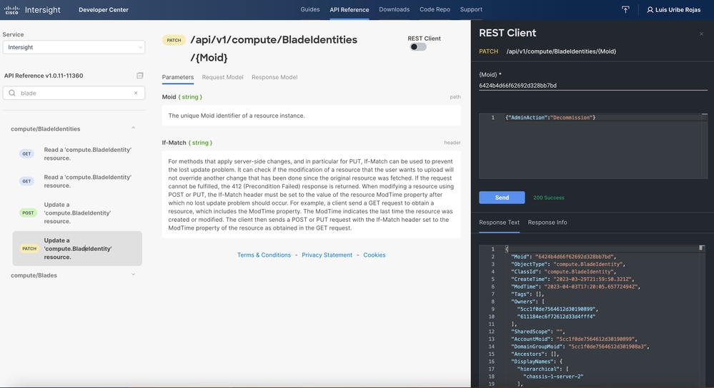 Update a compute.Blades identity resource