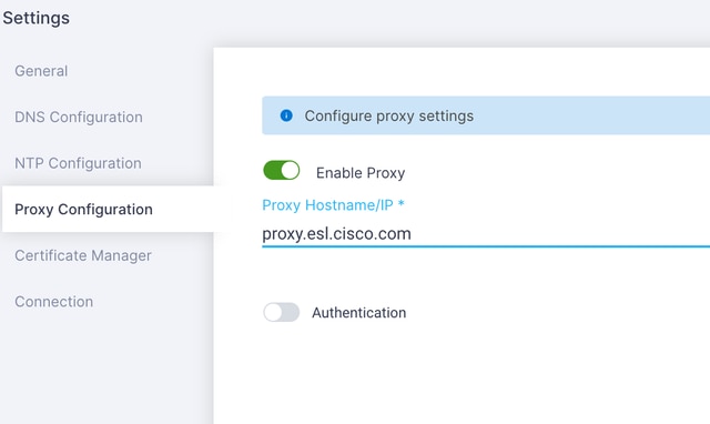 Proxy configuration