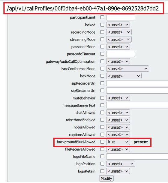 Create a callProfile.