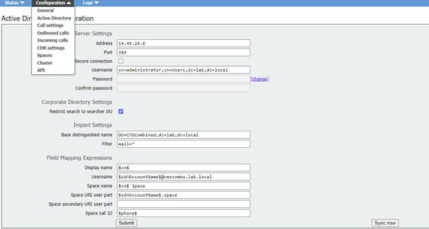 CMS LDAP-integratie - LDAP-configuraties voor Web GUI