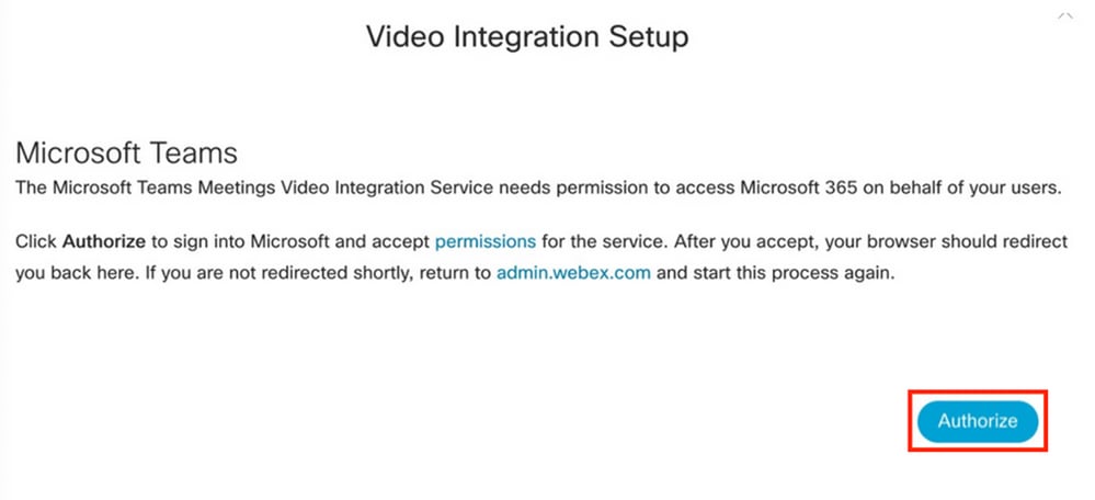 Autorisation de configuration vidéo