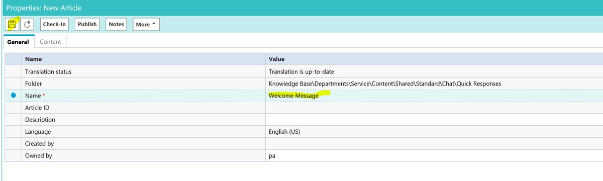 Configure Enterprise Chat and Email (ECE) Quick Links and Responses - Cisco