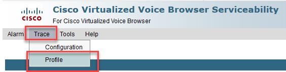 في Cisco VVB، انتقل إلى التتبع، ثم ملف التعريف