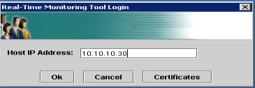 Accesso Cisco Real Time Monitor Tool (RTMT) - Indirizzo IP