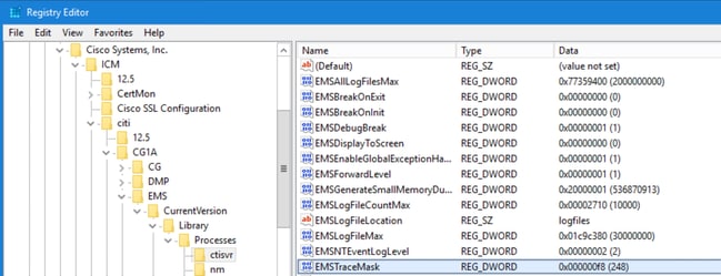 UCCE代理PG，在登錄檔編輯器內導航(Regedit)