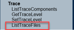 Diagnostic Framework Portico - Sezione Comandi per Trace e ListTraceFiles