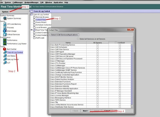 Utilizzare RTMT per trasferire un file di acquisizione su un PC locale