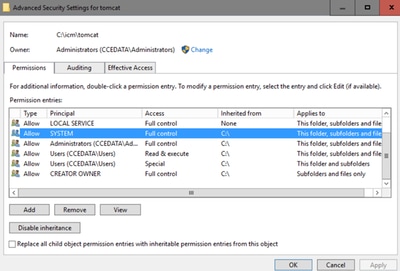 Advanced Security Settings for Tomcat