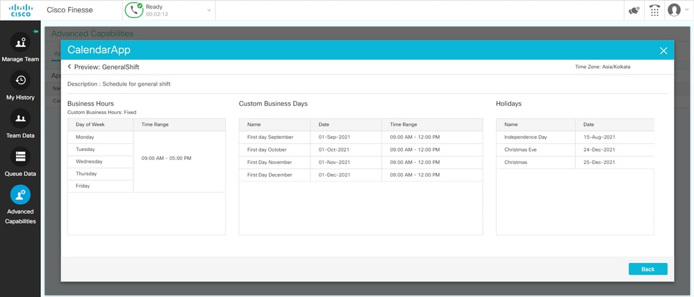 Configure Unified Contact Center Express Calendar Management - Cisco