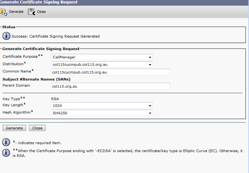 keystore generate tls 11.6 (CA Flow Call with SIP/TLS Comprehensive  Signed)  Configure Cisco UCCE