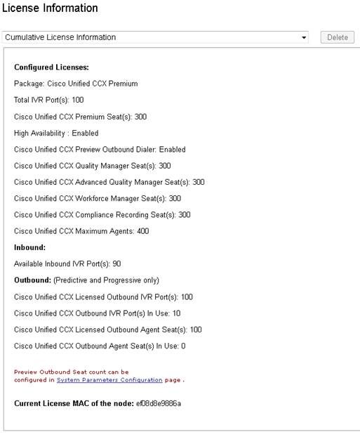 Cumulative License Information