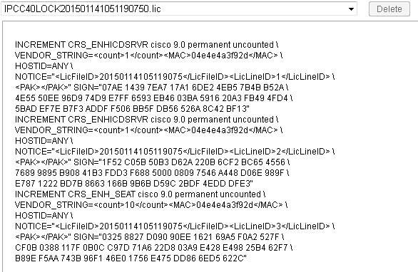 Licensing Drop Down