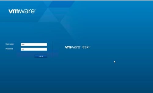 تسجيل الدخول إلى VMware ESXi